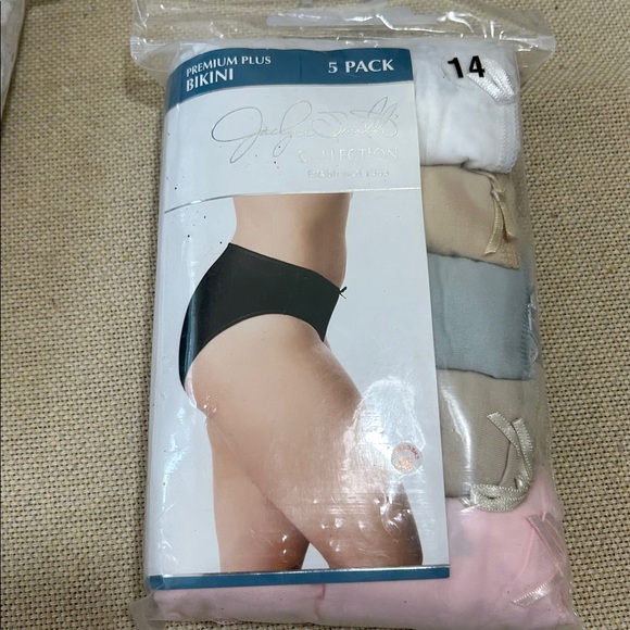 Jaclyn Smith Cotton Bikini 5 Pack Size 14 - Picture 1 of 2